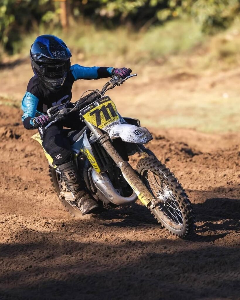 Evan Foley racing his Husqvarna, number 711