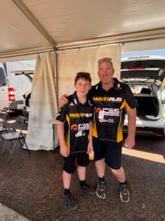 Evan Foley with his dad Wayne at MXGP of Darwin