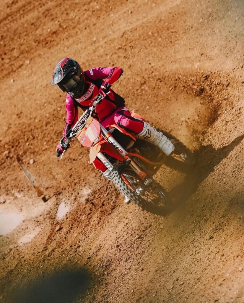 Evan Foley on his motocross bike, race #711